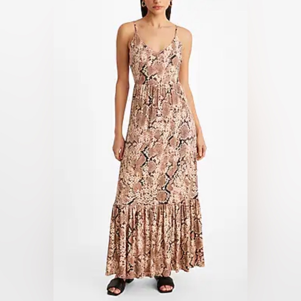 Express Blush Snake-Print Maxi Dress